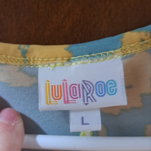 Lularoe Mint and Yellow Floral Maxi Dress-LG - Picture 3 of 4